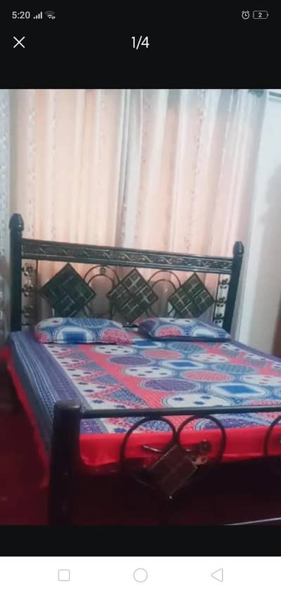 beautiful iron bed with mattress