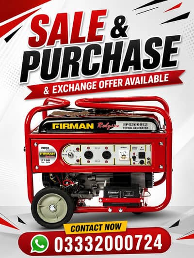Firman 2.2 KVA Engine ,Manual Gasoline Special offer