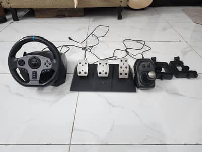 PXN V9 Gaming Steering Wheel with 3-Pedals & Shifter - Excellenti