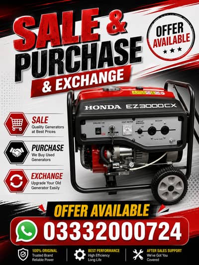 Honda 2.5 KVA Engine ,Manual Gasoline Special offer