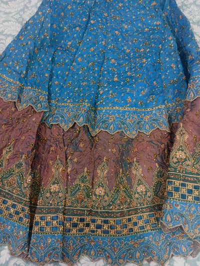 bridal wear lahnga 3pcs  original heavy work excellent condition