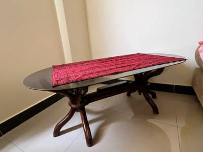 Sheesham Base with Glass Top