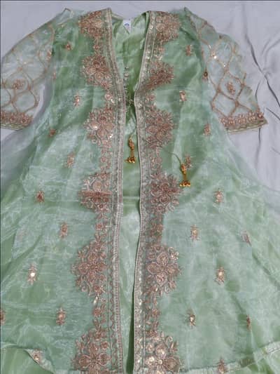 fancy full length tissue maxi style front open in pistachio color
