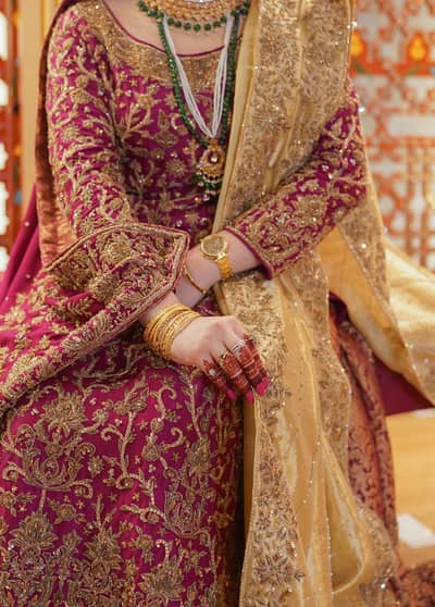 Designer Fuchsia Pink Raw Silk Lehenga