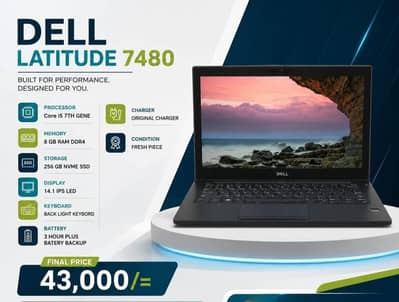 Dell Latitude 7480, 7th Gen, FHD Display, A+ condition