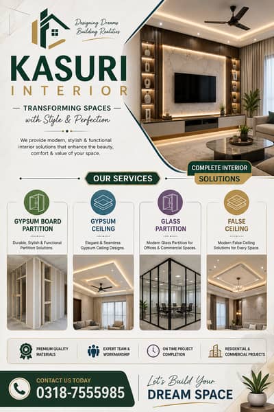 glass partition/false ceiling/gypsum board partition/gypsum ceiling