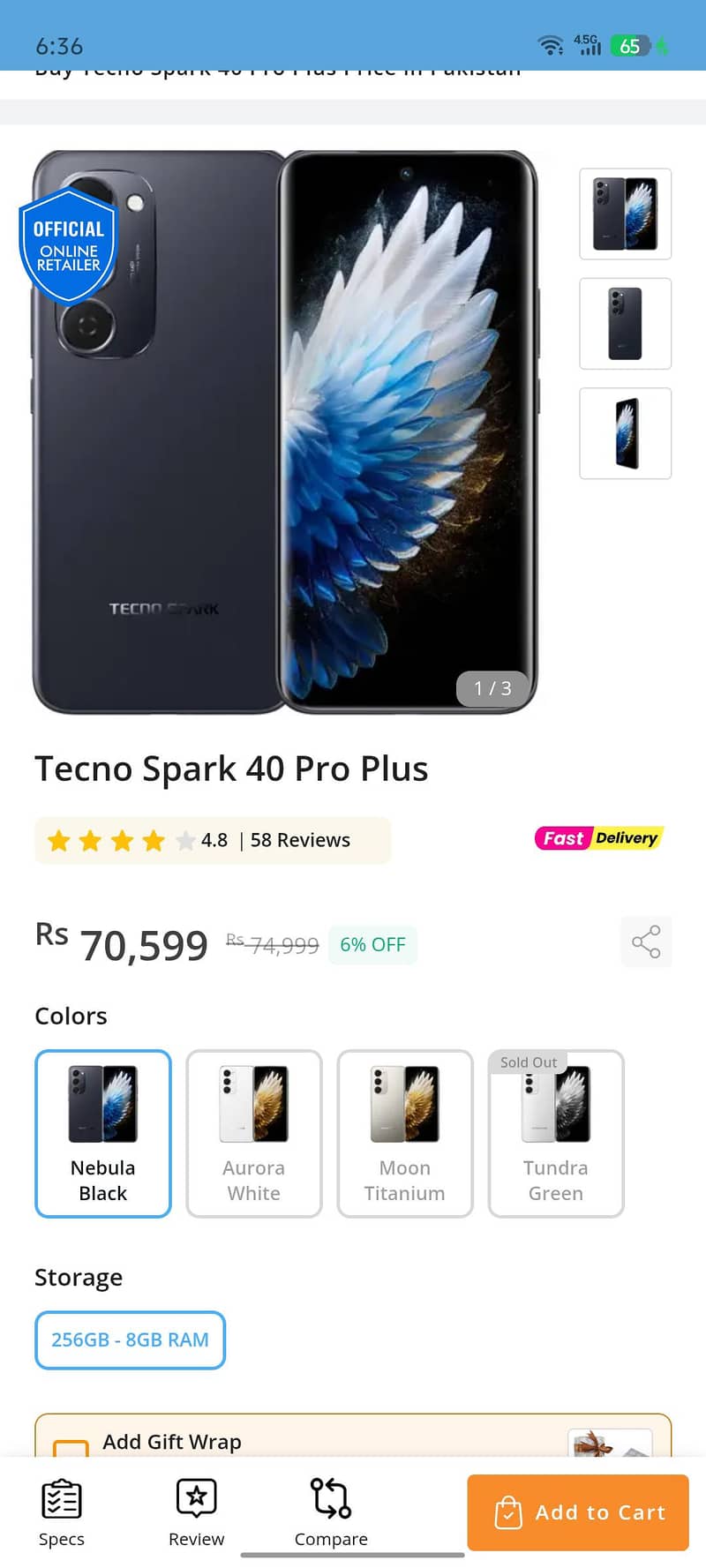 Tecno Spark 40 Pro Plus 6