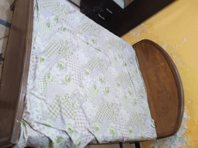 Solid Wooden Single Bed with Mattress – Urgent Sale