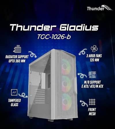Thunder Gladius White Gaming Case Slightly Used Condition