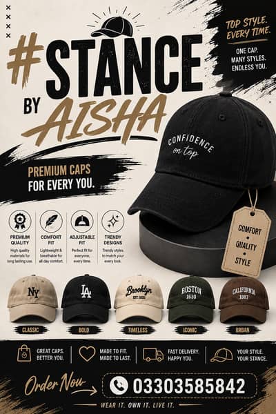 “Premium Caps | Rs. 500 Only | Delivery Available”