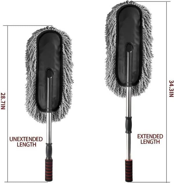 Soft Microfiber Long Handle Car Duster Brush with Extendable Handle Wet & Dry Scratch Free Surface Cleaner Multipurpose Car, Kitchen Accessory for Dusting Cleaning
