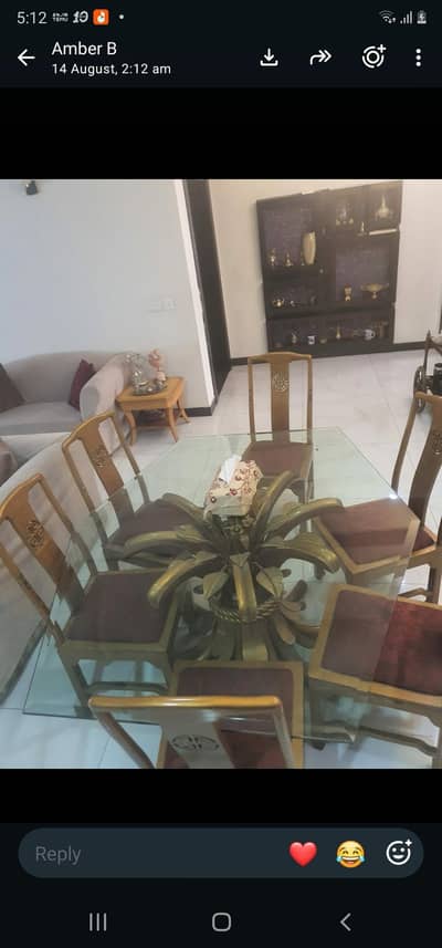 dinning table with 6 chair old solid wood