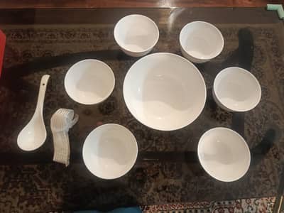 Solecasa 14-piece ceramic or bone-china style soup and serving set
