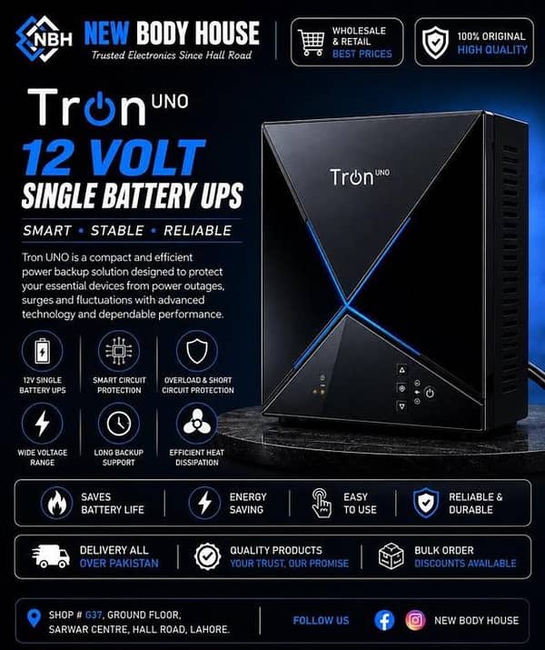 TRON UNO 800W UPS | 12V Single Battery