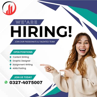 Hiring Online Staff | Work From Home | Graphic Designer | Content Writ
