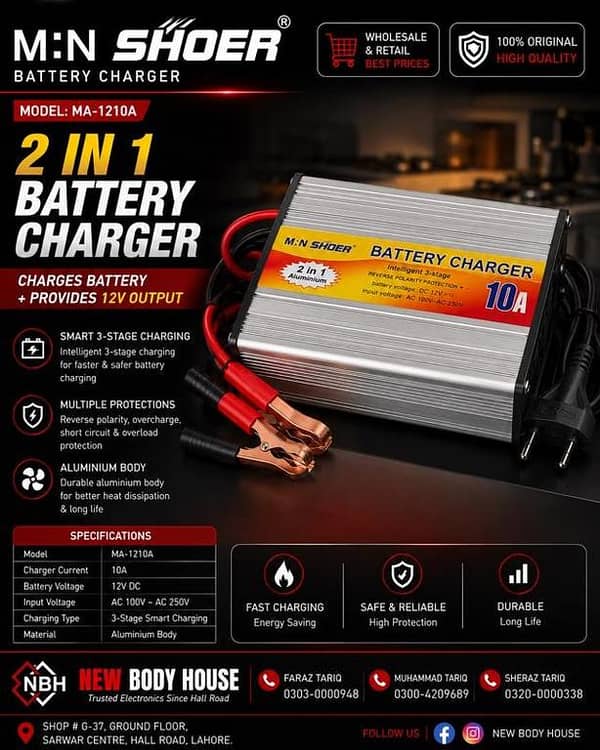 MN SHORE Battery Charger | Smart Battery Charger | Reliable Charging