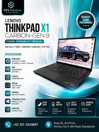 LENOVO THINKPAD X1 CARBON | Core i7-1165G7 | 16GB RAM | 512GB SSD