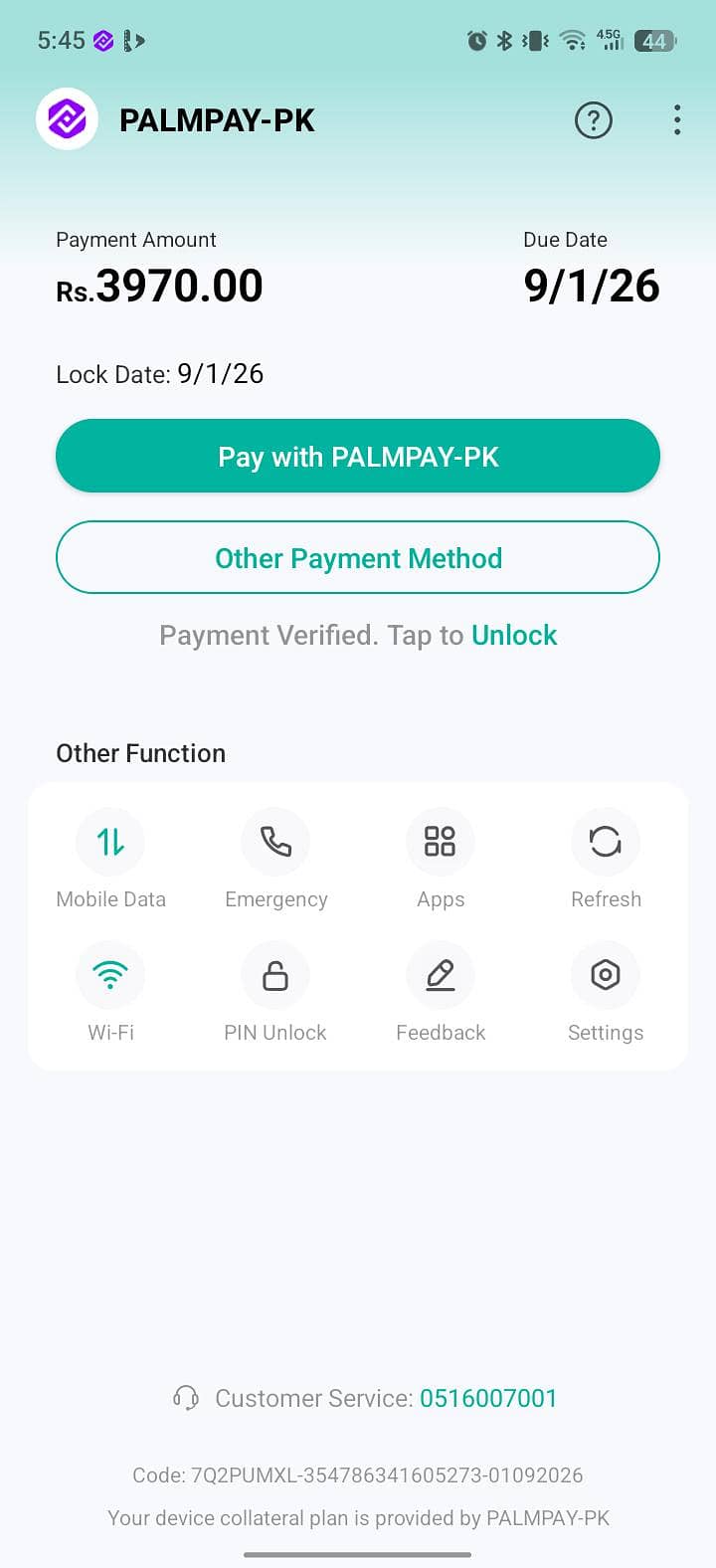 palm pay data remove 0