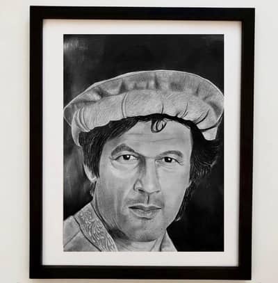 Realistic charcoal pencil sketch