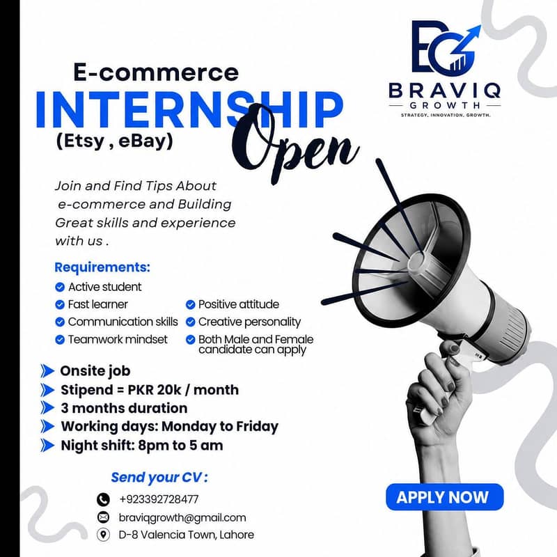 E-Commerce and content writer internship program 0