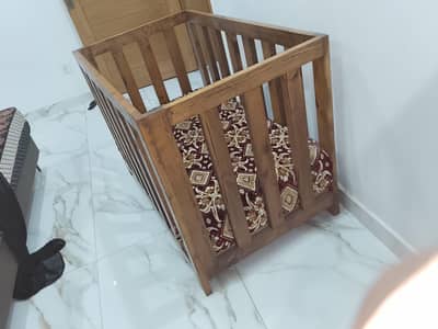 Baby Bed, Wooden Solid Excellent New Condition