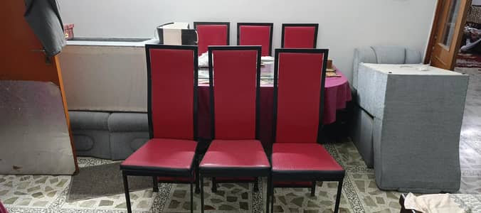black and red combination dining table set