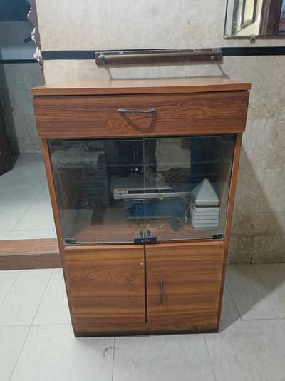 Used Wooden Glass Showcase / Display Cabinet – 3ft 4in Height