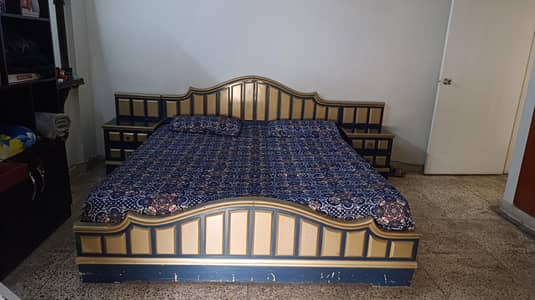 Deco Paint King Size Bed Set + Mattress + 2 Side Tables