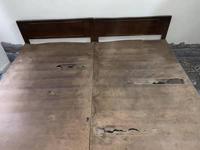 Urgent Sale Wooden Bed Low Price