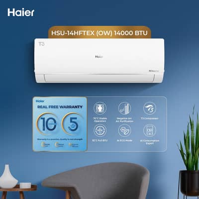 Haier (T3 Plus Series) 1 Ton DC Inverter - HSU-14HFTEX(OW)