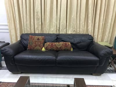 Six Seater Leather Sofa Set For Sale.