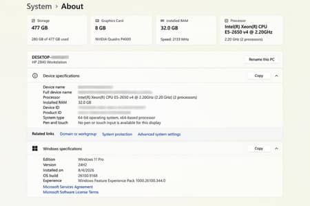 HP Z840 | Dual Xeon | Quadro P4000 8GB | 32GB RAM