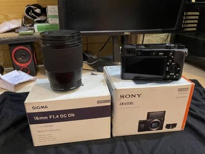 Sony a6100 4K Camera with Sigma 16mm f/1.4 (Mint Condition)