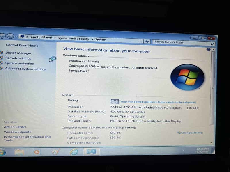 Hp dts Amd processor 1