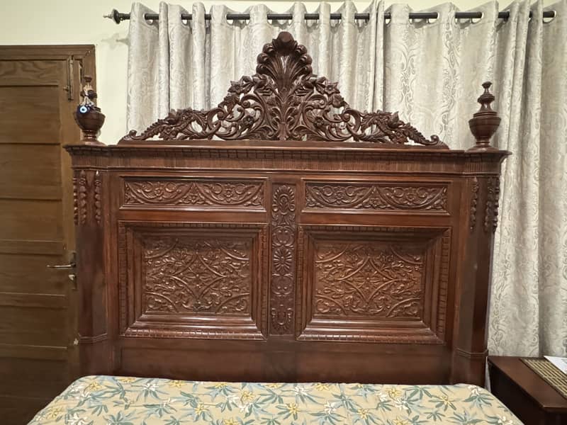 Chinioti Wooden King Size Bed Set 2