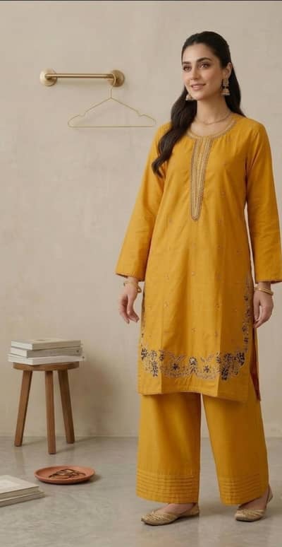 2pcs suit embratery farshi trouser kurta set