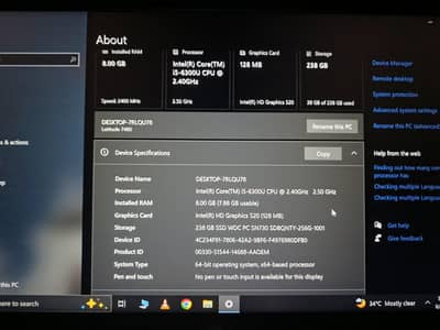 DELL LAPTOP LATITUDE 7480