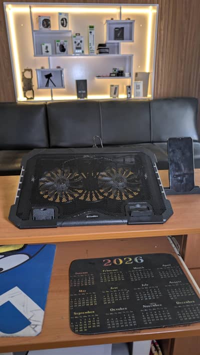 CoolBell RGB Laptop Cooling Pad & Stand  with Phone Holder