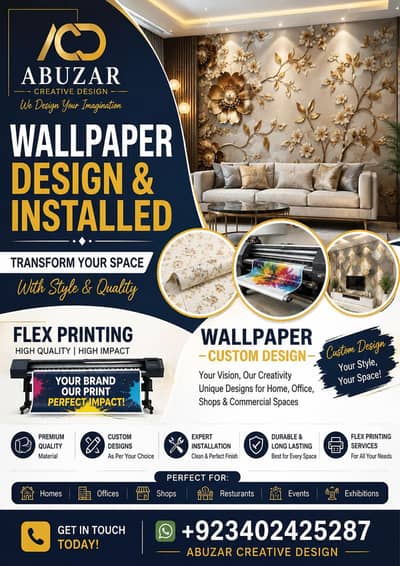 Transform Your Walls Into Art  | Custom Wallpaper & Flex Printing