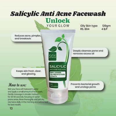Salicylic acid anti acnic face wash for oily skin