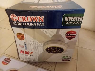 Crown AC DC Inverter FAN  Remote Control box pack with warranty card