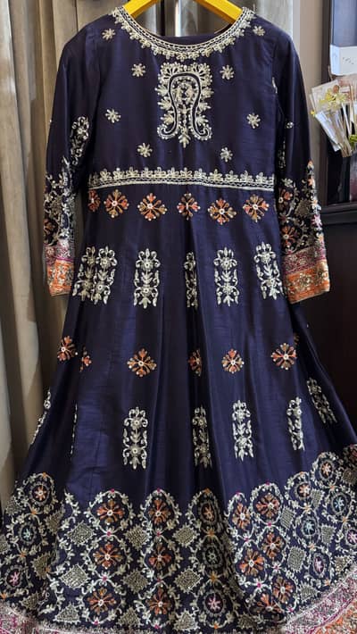 Beautiful Purple Embroidered 3-Piece Dress 