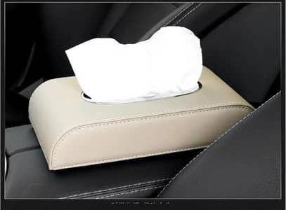 Car Tissue Box Holder & Leather Tissue Cover Interior Accessory