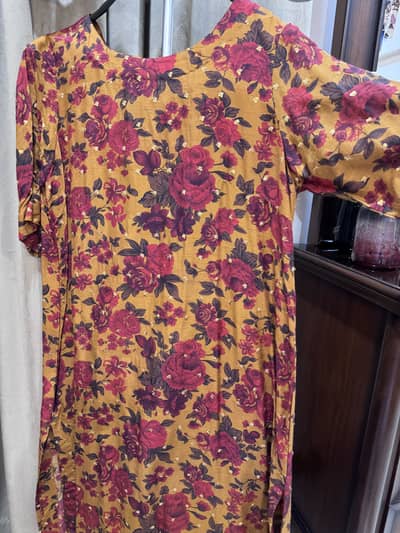  Floral Printed Embellished Dress for Sale