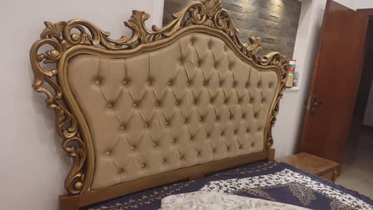 Original Sheesham wood King-size bed set ( please read description )