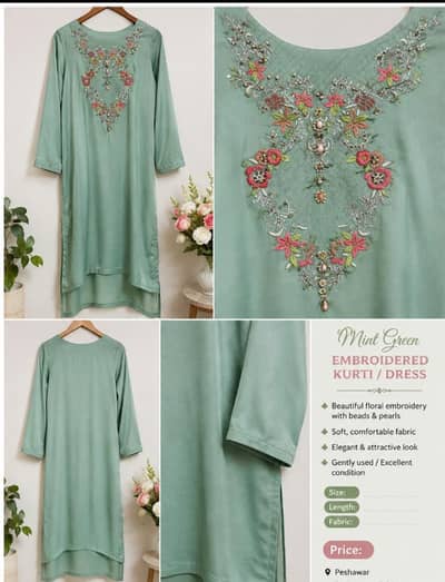 silk suit with embroidery
