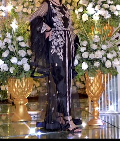 fancy black dress/open gown