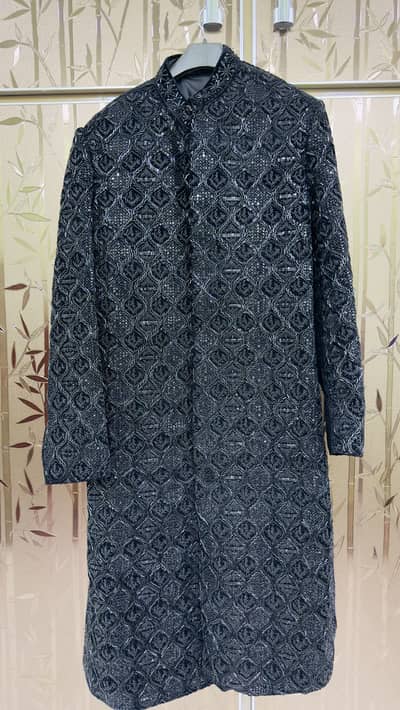 Black Shervani (complete set with matching shoes)