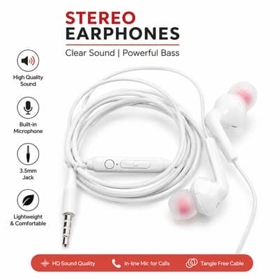 Stereo Earphones Clear sound & power full Bass