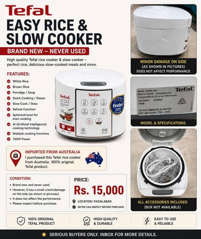 Tefal Easy Rice & Slow Cooker – Brand New